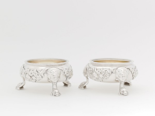 Pair of Salt Dishes, 1751, David Hennell, English, 1712–1785, London, England, London, Silver, 4.5