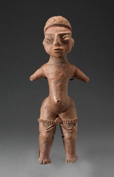 Standing Figure, c. A.D. 400, Puebla, Mexico, Puebla, Ceramic and pigment, H. 20 cm (7 7/8 in.)