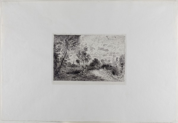 An Old Bridge at Salisbury, c. 1826, John Constable, English, 1776-1837, England, Etching on ivory