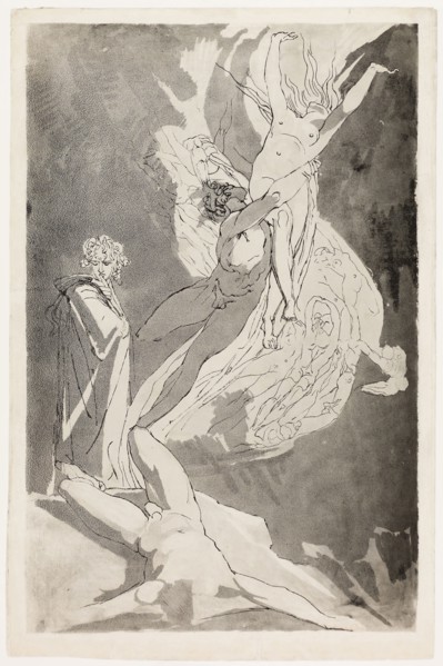 Dante Swoons before the Soaring Souls of Paolo and Francesca, Virgil at his Side, c. 1818, Henry