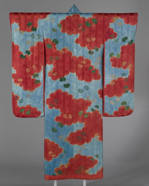 Furisode, late Edo period (1789–1868)/ Meiji period (1868–1912), 19th century, Japan, Silk, satin