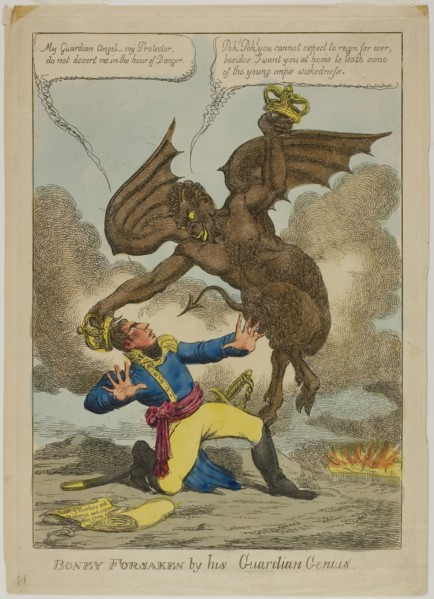 Boney Forsaken by his Guardian Genius, 1814, Charles Williams, English, active 1797-1830, England,