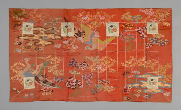 Kesa, Meiji period (1868–1912), late 19th century, Japan, Silk and gold-leaf-over-lacquered-paper