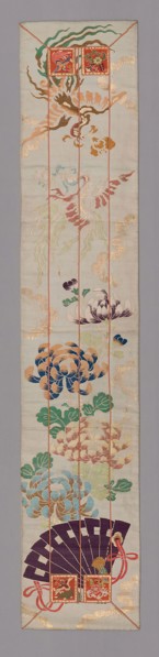 Ôhi (Stole), Meiji period (1868–1912), 1875/1900, Japan, Silk, gold-leaf-over-lacquered-paper