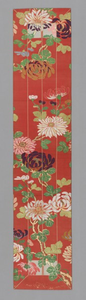 Ôhi (Stole), Meiji period (1868–1912), 1875/1900, Japan, Silk and gold-leaf-over-lacquered-paper