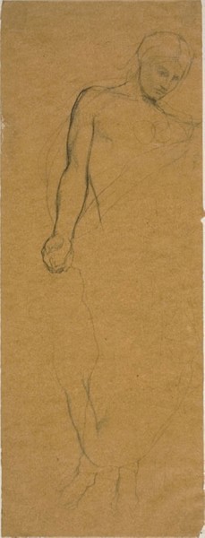 Study of a Standing Draped Figure, 1850/60, Jules-Élie Delaunay, French, 1828-1891, France,