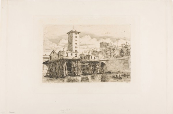 La Pompe Notre Dame, Paris, 1852, Charles Meryon, French, 1821-1868, France, Etching on cream laid