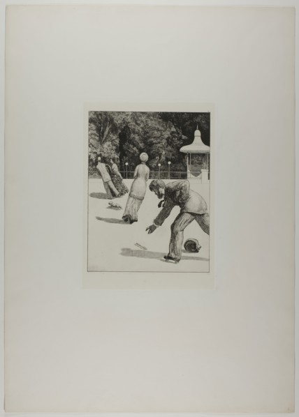 A Glove: Action, 1881, Max Klinger, German, 1857-1920, Germany, Etching and aquatint on ivory chine