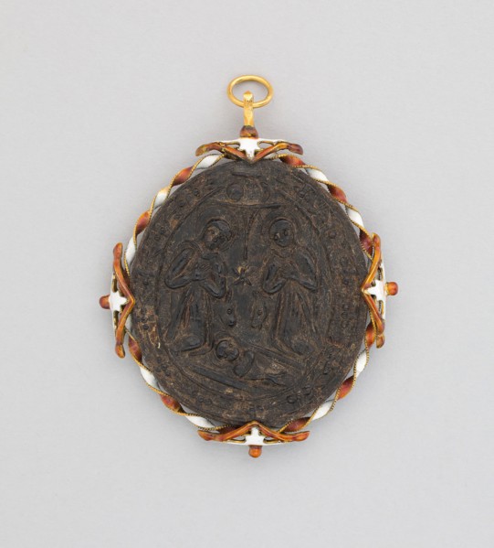 Two-Sided Pendant with Adoration and Baptism of Christ, 18th century (?), mount: 19th century,