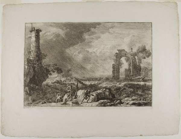 The Shipwreck, 1753–54, Adrien Manglard, French, 1695-1760, France, Etching in black on ivory laid
