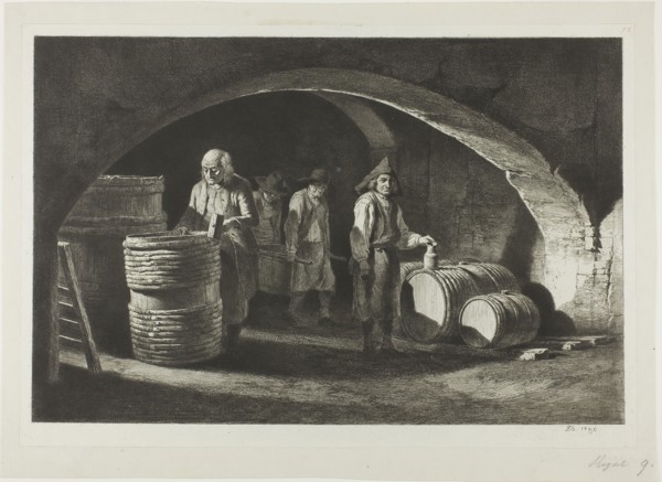 The Great Barrel-Makers, 1790, Jean Jacques de Boissieu, French, 1736-1810, France, Etching,