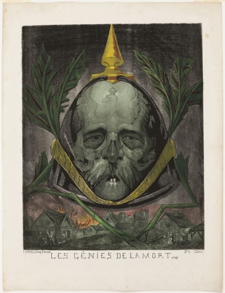 Bismarck, from Les Génies de la Mort, 1870, Edmond Guilliaume, French, active 1870s, France, Color