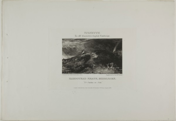 Vignette to Mr. Constable’s English Landscape. Hampstead Heath Middlesex. Ut Umbra sic Vita, 1831,