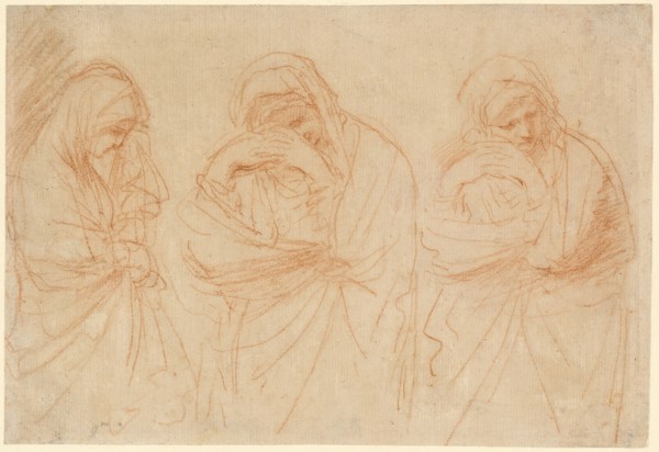 Madonna Mourning: Studies for the Entombment of Christ, c. 1656, Giovanni Francesco Barbieri,