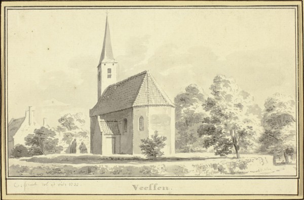 Veeffen, 1732, Cornelis Pronck, Dutch, 1691-1759, Netherlands, Brush and gray wash on off-white