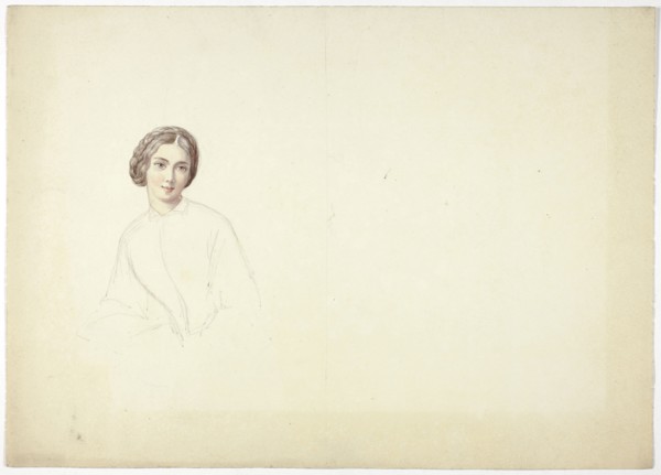 Study for Female Portrait, n.d., Elizabeth Murray, English, c. 1815-1882, England, Watercolor over