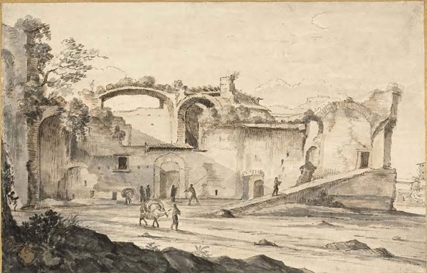 Travelers before a Ruin, n.d., Attributed to Bartholomeus Breenbergh, Dutch, 1598-1657, Holland,