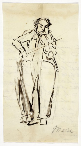Nicolas Mori, Violinist, c. 1840, Attributed to Alfred Edward Chalon, English, born Switzerland,