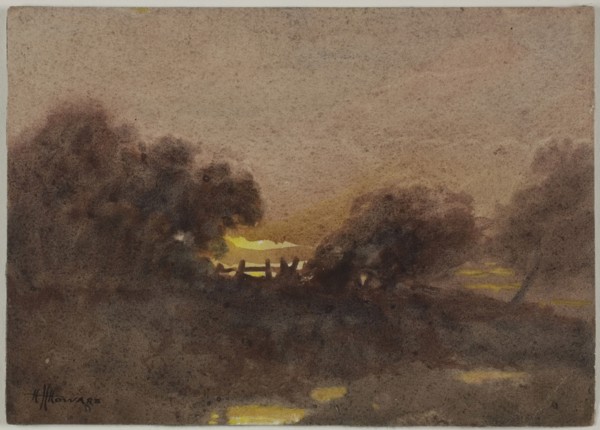 Landscape with Gate at Sunset, n.d., Hugh Huntington Howard, American, 1860-1927, United States,
