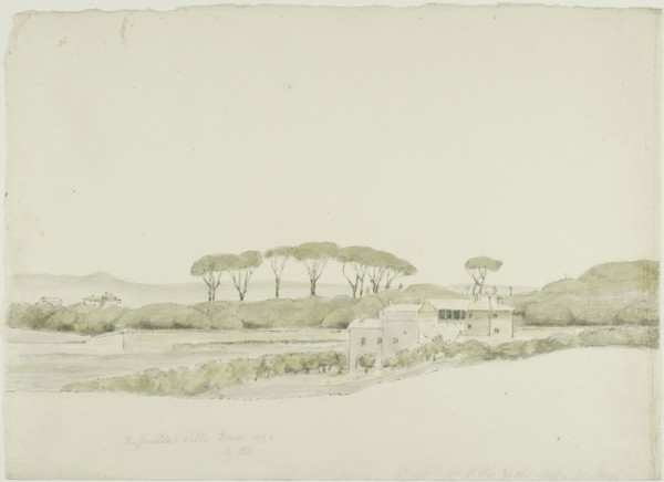 Raffaelle’s Villa Medici, Rome, 1774, John Downman, English, 1750-1824, England, Pen and black ink