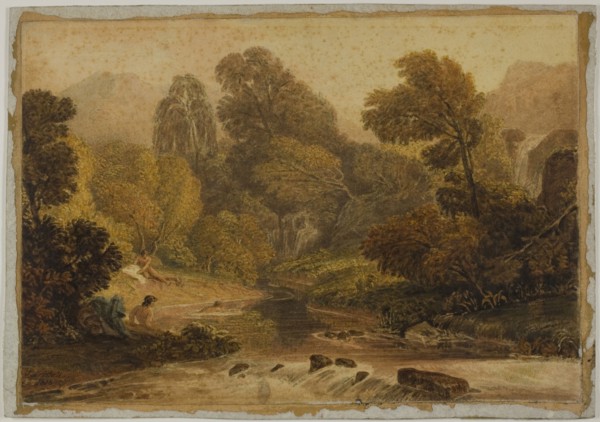 A Scene Near Lodore, Cumberland, 1818, Joshua Cristall, English, c. 1767-1847, England, Watercolor
