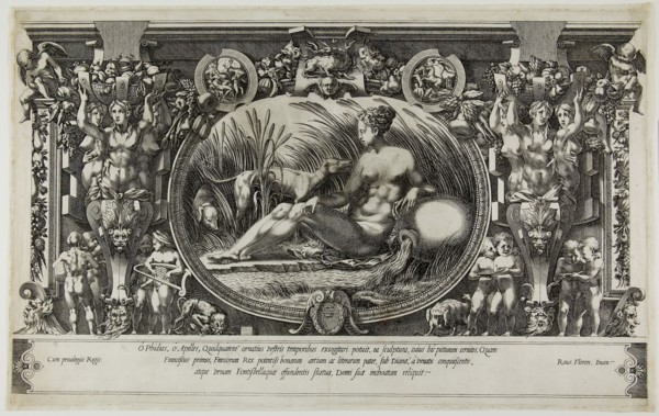 The Nymph of Fontainebleau, 1554, Pierre Milan (French, died 1557), after Rosso Fiorentino