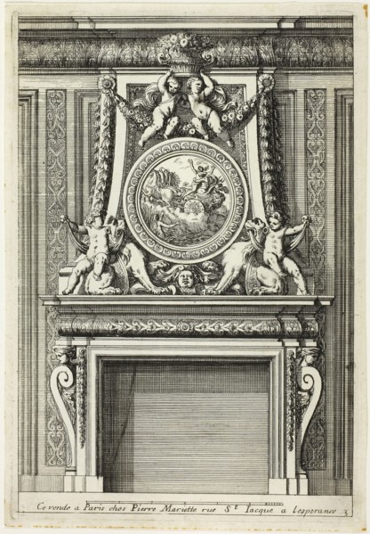 Chimneys in the Italian Manner, c. 1665, Jean Le Pautre, French, 1618-1682, France, Etching on