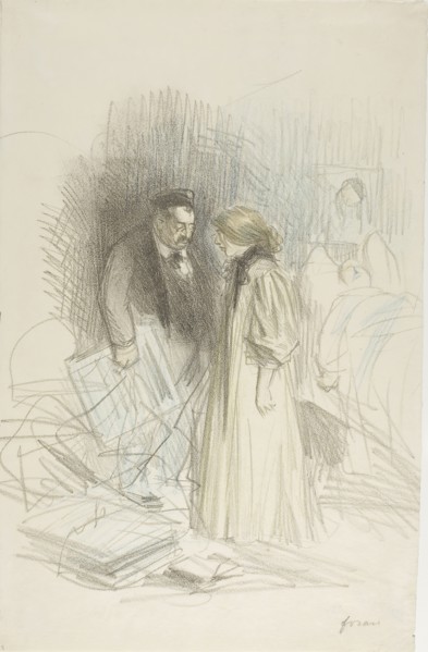 I Don’t Dare Take Them Down…It Would Hurt Him Too Much, c. 1892, Jean Louis Forain, French,