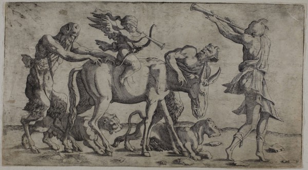 Cupid with Bandaged Eyes, 1540/45, Léon Davent (French, fl. 1540-1560), after Rosso Fiorentino