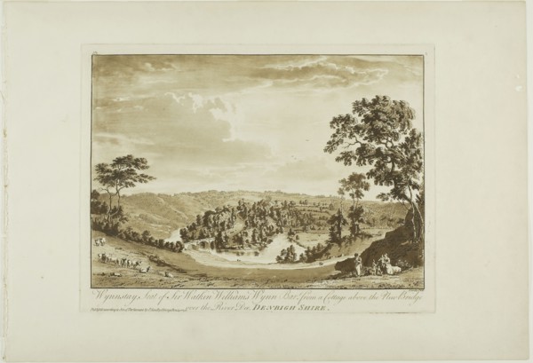 Wynnstay, Seat of Sir Watkin Williams Wynn Bart from a Cottage above the New Bridge over the River