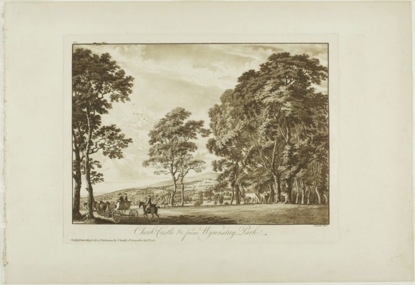 Chirk Castle and c. from Wynnstay Park, 1776, Paul Sandby, English, 1731-1809, England, Etching and