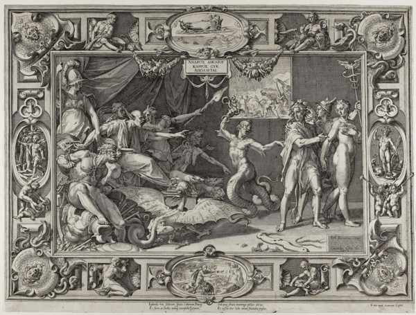 The Calumny of Apelles, 1572, Cornelis Cort (Netherlandish, 1533/36-1578), after Federico Zuccaro