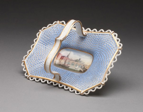 Dessert Basket with view of Worcester, 1840/50, Chamberlain and Company, Worcester, England,