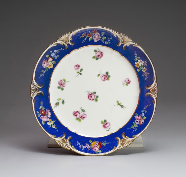 Plate, 1771, Sèvres Porcelain Manufactory, French, founded 1740, Sèvres, Soft-paste porcelain, dark