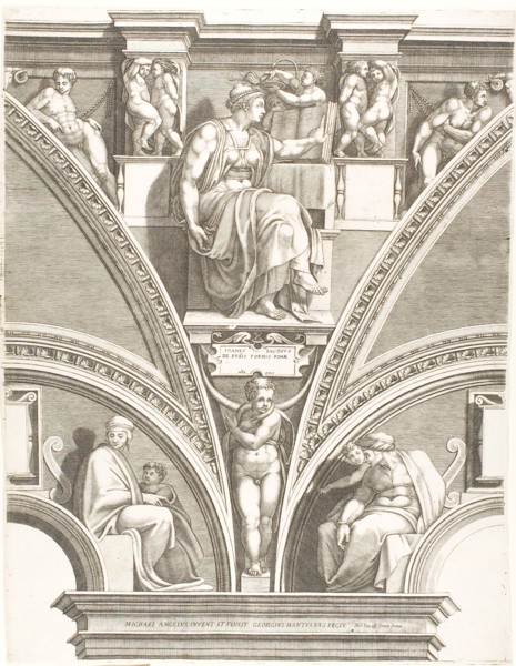 The Eritrean Sibyl, c. 1570, Giorgio Ghisi (Italian, 1520-1582), after Michelangelo Buonarroti