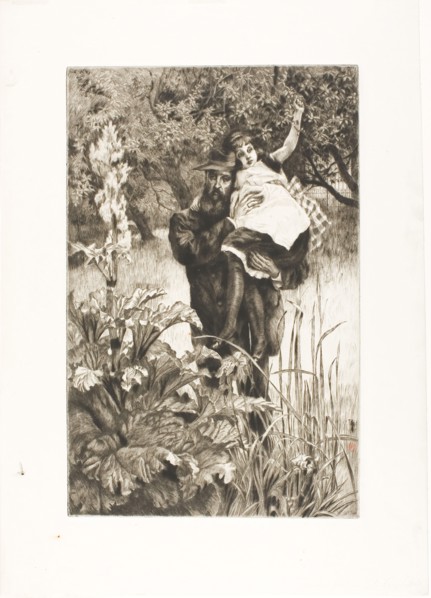 The Widower, 1877, James Tissot, French, 1836-1902, France, Etching and drypoint on ivory laid