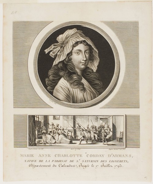 Marie Anne Charlotte Corday d’Armans, from Tableaux historiques de la Révolution francaise, volume
