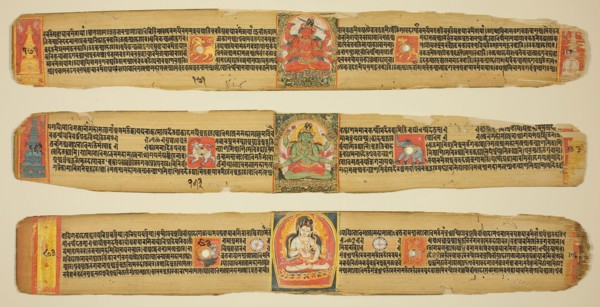Three Leaves from a Copy of the  Perfection of Wisdom Sutra (Ashtasahasrika Prajnaparamitasutra),