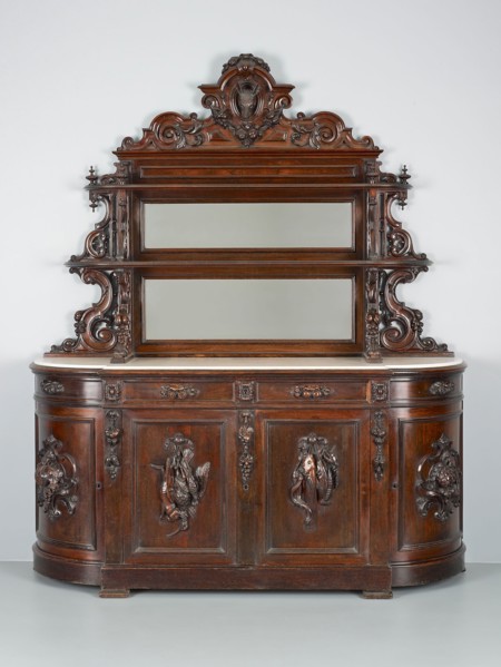 Sideboard, 1850/57, Alexander Roux, American, born France, c. 1813–1886, New York, Rosewood,