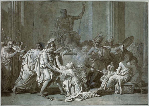 Cléombrote and Léonidas, c. 1795, Baron François-Xavier Fabre, French, 1766-1837, France, Pen and
