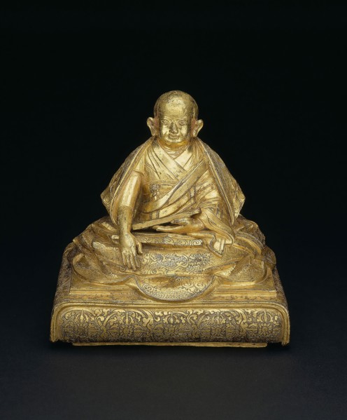 Portrait of the Great Fifth Dalai Lama, 18th century, Tibet, Tibet, Gilt bronze, 14 x 14.2 x 11.3