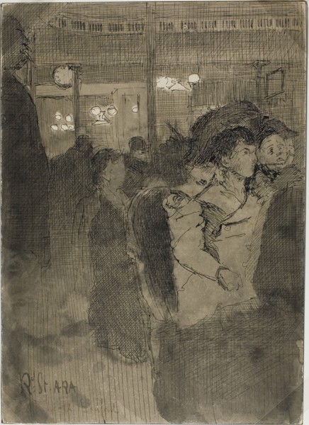 The Old Bedford (recto), The Gallery of the Old Bedford (verso), c. 1894, Walter Richard Sickert,