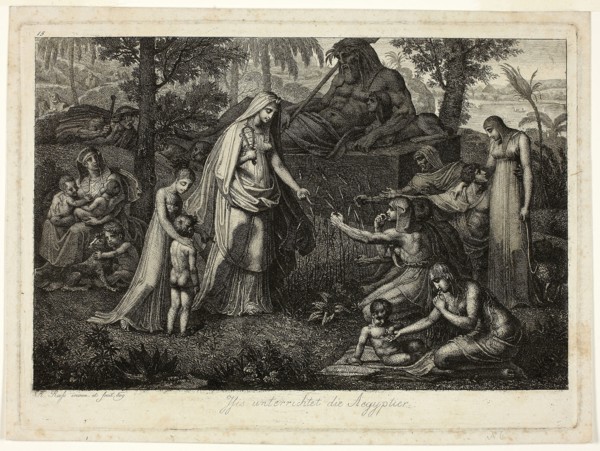 Isis Instructing the Egyptians, 1809, Carl Russ, Austrian, 1779-1843, Austria, Etching, with plate