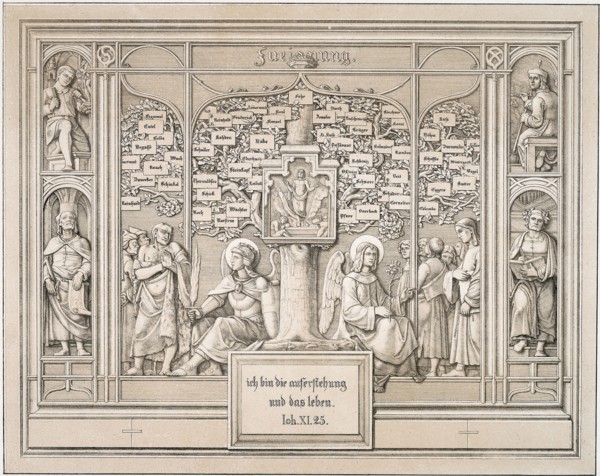 Dedication, 1823, Ferdinand Olivier, German, 1785-1841, Germany, Lithograph without a tint-stone on