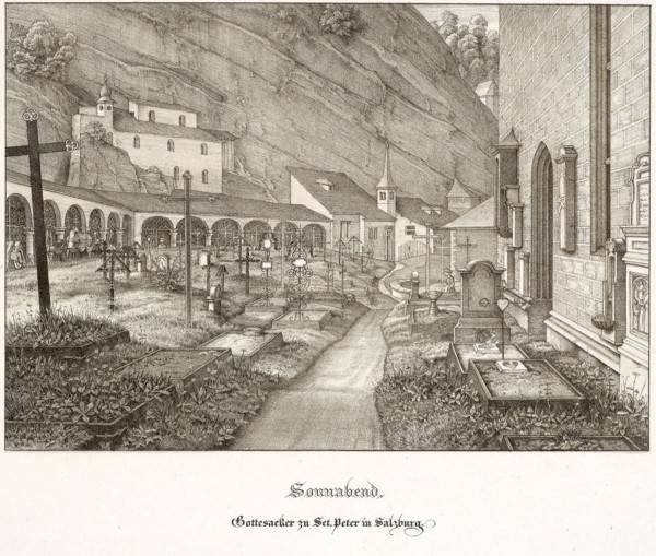 Saturday: Graveyard of St. Peter’s in Salzburg, 1823, Ferdinand Olivier, German, 1785-1841,