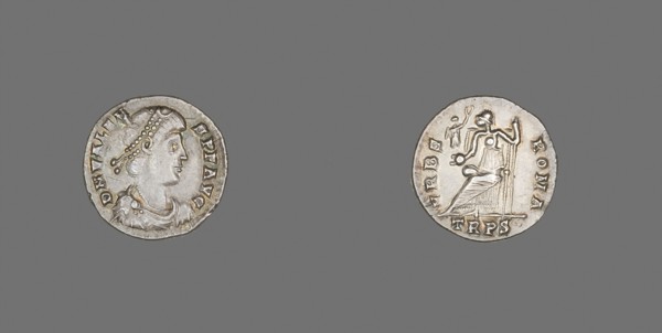 Siliqua (Coin) Portraying Emperor Valens, AD 364/378, Roman, minted in Trier, Trier, Silver, Diam.