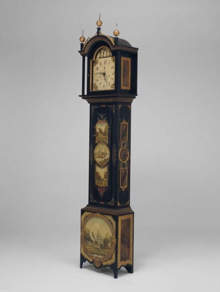 Tall Case Clock, 1820/84, Painted by Uriah Dyer, American, 1849–1927, Works by Silas Hoadley
