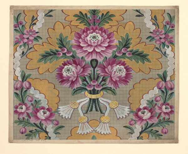 Mise-en-carte (Point-paper), 1760/90, France, Lyon, France, Ink and gouache on hand drawn graph