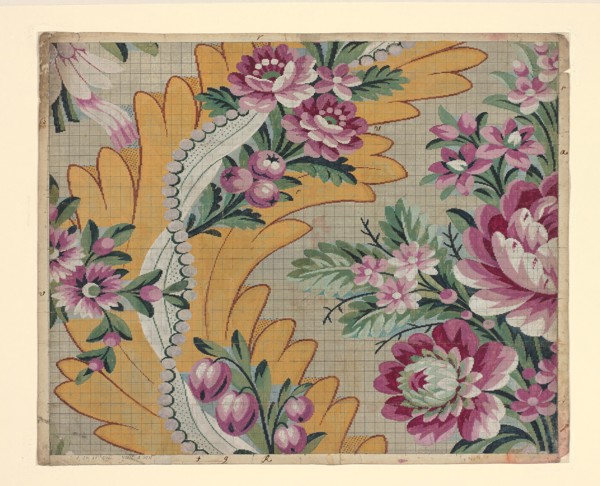 Mise-en-carte (Point-paper), 1787, Designed by Germain Frères, France, Lyon, France, Ink and