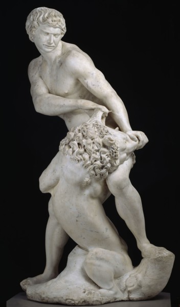 Samson and the Lion, 1604/07, Cristoforo Stati, Italian, c. 1556-1619, Italy, Marble, 210 × 112 ×